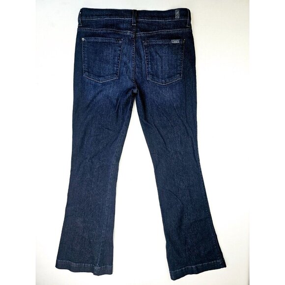 7 For All Mankind Size 32X34 Women's The Slim Trouser Blue Denim 5 Pocket Jeans - Picture 1 of 12
